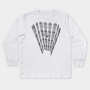 Optical Illusion Falling Man Kids Long Sleeve T-Shirt